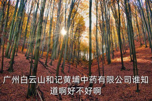 廣州黃埔中藥廠怎么樣，白云山和記黃埔中藥有限公司是世界500強嗎