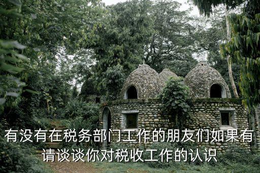 有沒(méi)有在稅務(wù)部門工作的朋友們?nèi)绻姓?qǐng)談?wù)勀銓?duì)稅收工作的認(rèn)識(shí)