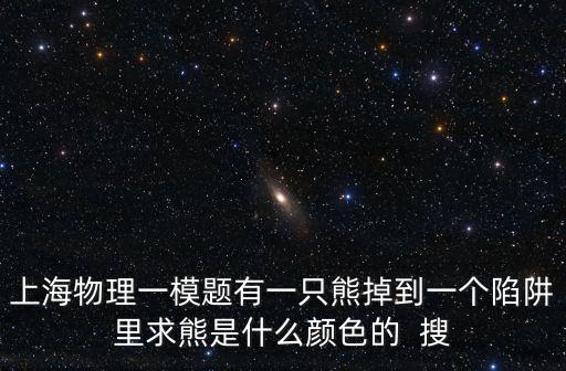 2018上海市奉賢初三物理一模，上海物理一模題有一只熊掉到一個陷阱里求熊是什么顏色的  搜