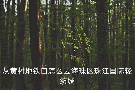 從黃村地鐵口怎么去海珠區珠江國際輕紡城