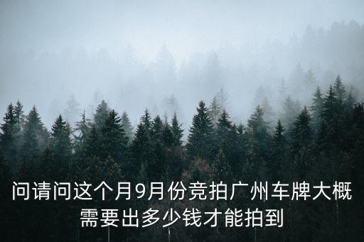 廣州牌競拍價格是多少錢，廣州拍個車牌要多少錢