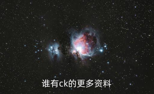 誰有ck的更多資料