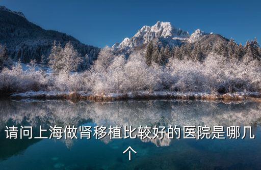 請問上海做腎移植比較好的醫院是哪幾個
