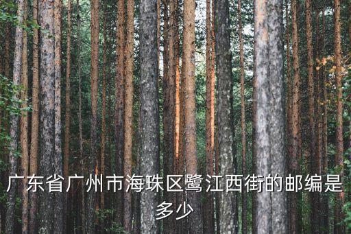 廣東省廣州市海珠區鷺江西街的郵編是多少