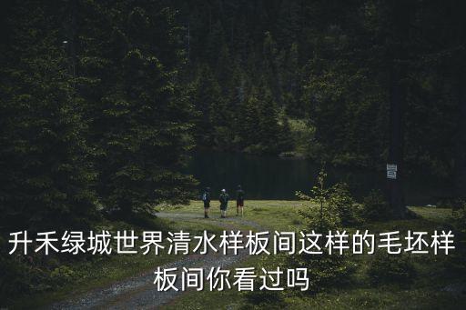 升禾綠城世界清水樣板間這樣的毛坯樣板間你看過嗎