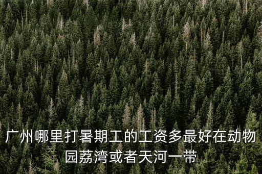 廣州哪里打暑期工的工資多最好在動物園荔灣或者天河一帶