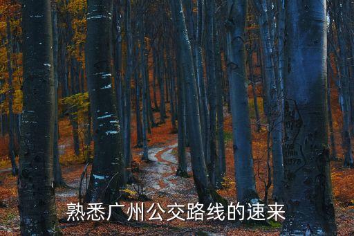熟悉廣州公交路線的速來