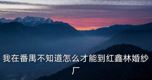 廣州番禺婚紗工廠，我在番禺不知道怎么才能到紅鑫林婚紗廠