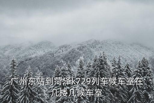 廣州東站到菏澤的火車，廣州東站到菏澤k729列車候車室在幾樓幾候車室