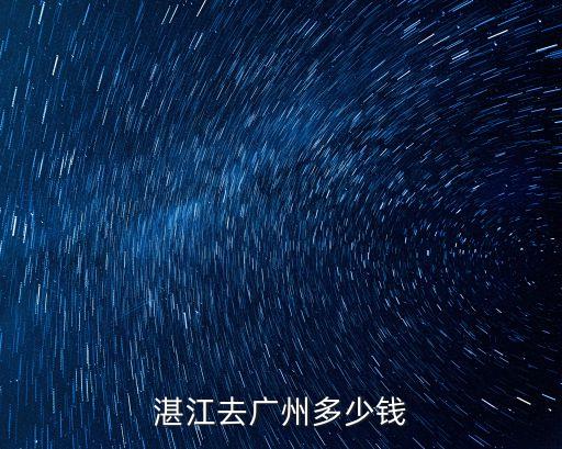 湛江去廣州多少錢