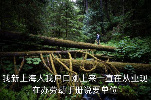 我新上海人我戶口剛上來一直在從業(yè)現(xiàn)在辦勞動(dòng)手冊(cè)說要單位