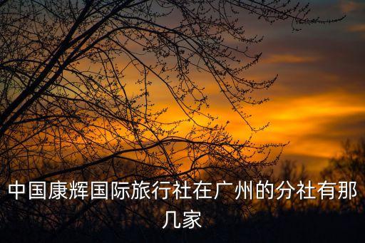 中國康輝國際旅行社在廣州的分社有那幾家