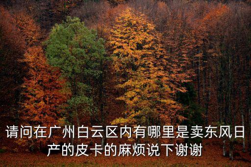 請問在廣州白云區內有哪里是賣東風日產的皮卡的麻煩說下謝謝