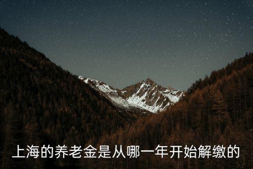 上海的養老金是從哪一年開始解繳的