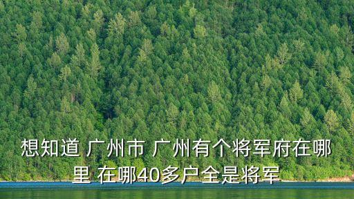 想知道 廣州市 廣州有個將軍府在哪里 在哪40多戶全是將軍