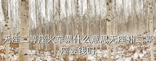 無座二等座火車票什么意思無座補(bǔ)二等座要錢嗎