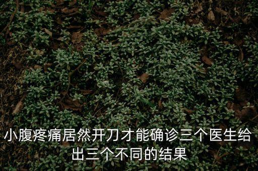 俞光榮上海市同濟醫(yī)院，小腹疼痛居然開刀才能確診三個醫(yī)生給出三個不同的結(jié)果