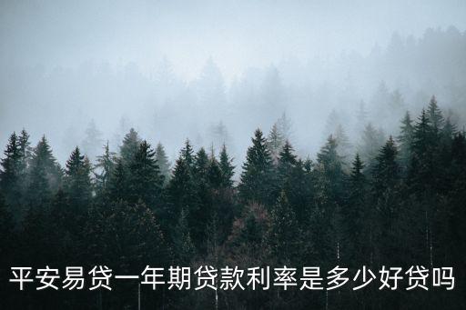 平安易貸一年期貸款利率是多少好貸嗎
