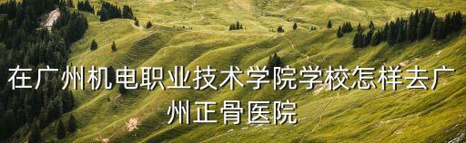 廣州市永泰到正骨醫(yī)院，跪求路線廣州正骨醫(yī)院詳細(xì)怎么去沒有交通工具