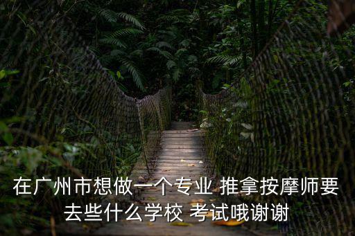 在廣州市想做一個專業 推拿按摩師要去些什么學校 考試哦謝謝