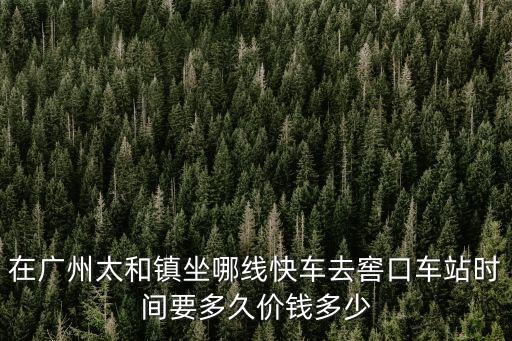 在廣州太和鎮坐哪線快車去窖口車站時間要多久價錢多少