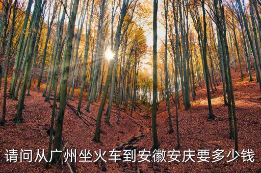請問從廣州坐火車到安徽安慶要多少錢