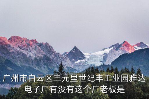 廣州市白云區三元里世紀豐工業園雅達電子廠有沒有這個廠老板是