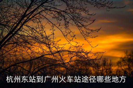 杭州東站到廣州火車站途徑哪些地方