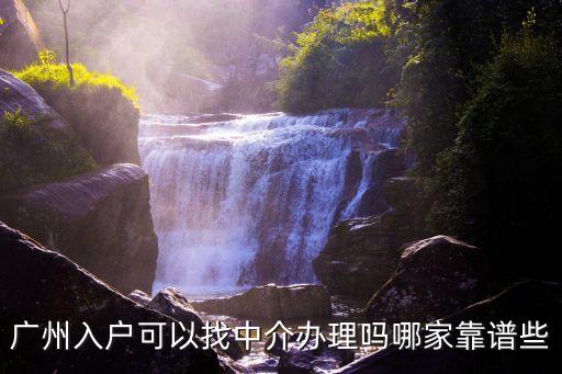 廣州入戶可以找中介辦理嗎哪家靠譜些