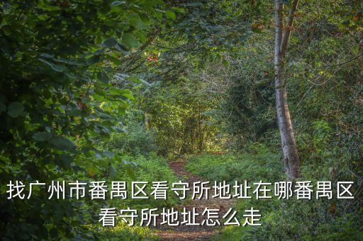 找廣州市番禺區看守所地址在哪番禺區看守所地址怎么走