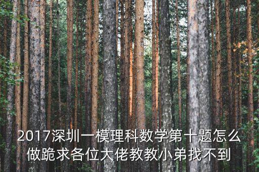 2017深圳一模理科數學第十題怎么做跪求各位大佬教教小弟找不到