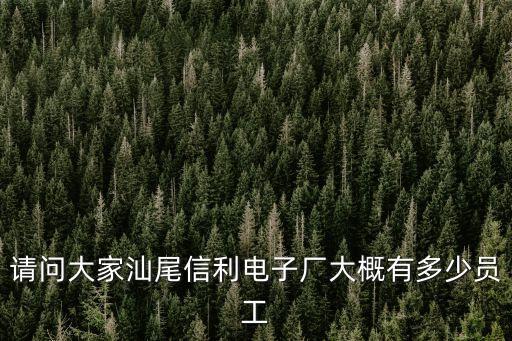 請問大家汕尾信利電子廠大概有多少員工