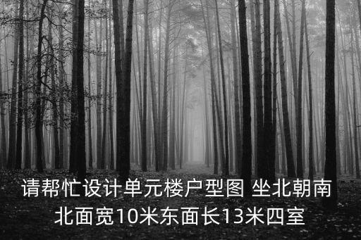 請幫忙設計單元樓戶型圖 坐北朝南 北面寬10米東面長13米四室