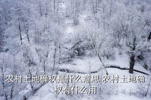 農(nóng)村土地確權(quán)是什么意思 農(nóng)村土地確權(quán)有什么用