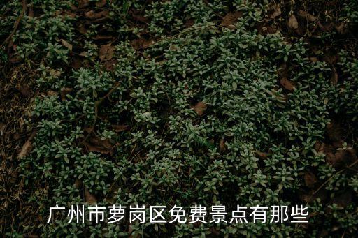廣州市蘿崗區免費景點有那些