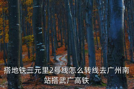 廣州三元里到南站路況，搭地鐵三元里2號線怎么轉線去廣州南站搭武廣高鐵