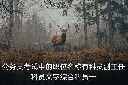 公務員考試中的職位名稱有科員副主任科員文字綜合科員一