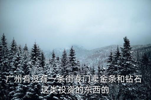 廣州有沒有一條街專門賣金條和鉆石 這類投資的東西的