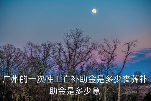 廣州市撫恤金有多少，廣州的一次性工亡補助金是多少喪葬補助金是多少急