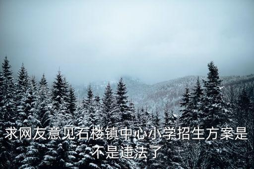 求網友意見石樓鎮中心小學招生方案是不是違法了