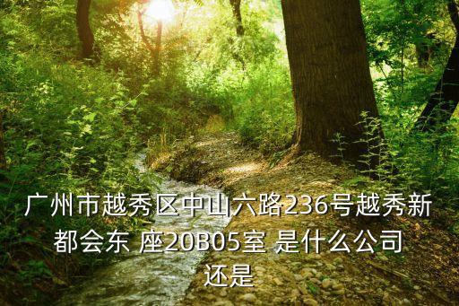 廣州市越秀區中山六路236號越秀新都會東 座20B05室 是什么公司還是