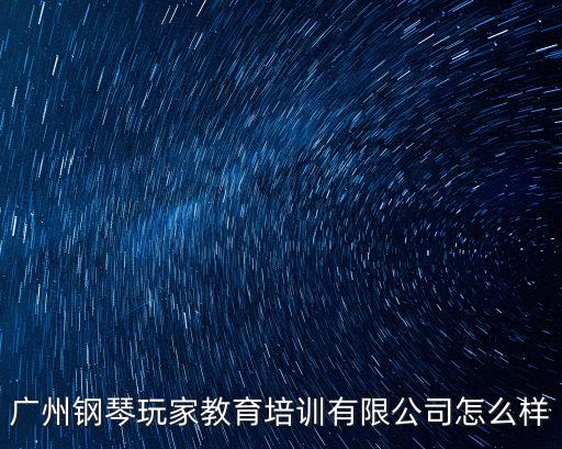 廣州鋼琴玩家教育培訓有限公司怎么樣