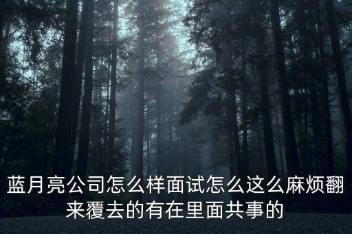 藍月亮公司怎么樣面試怎么這么麻煩翻來覆去的有在里面共事的