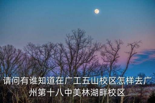請問有誰知道在廣工五山校區怎樣去廣州第十八中美林湖畔校區