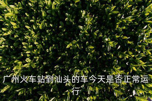 廣州市火車站新聞，廣州火車站到汕頭的車今天是否正常運(yùn)行