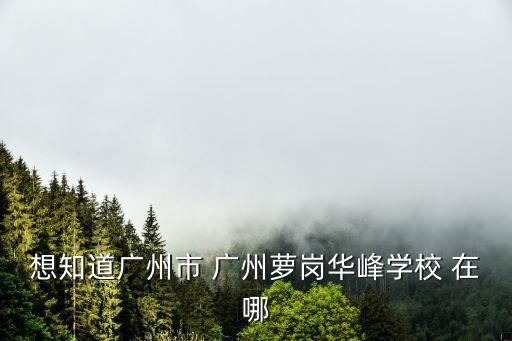 廣州市蘿峰小學(xué)地址，想知道廣州市 廣州蘿崗華峰學(xué)校 在哪