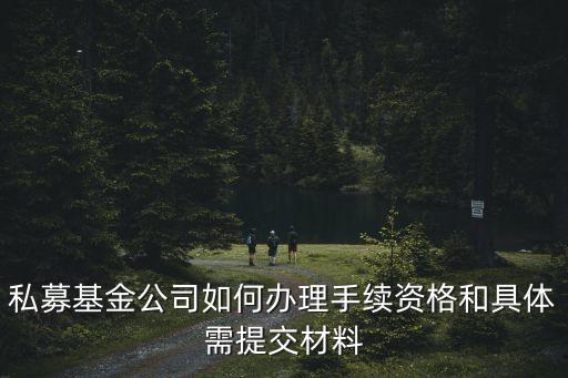 私募基金公司如何辦理手續資格和具體需提交材料
