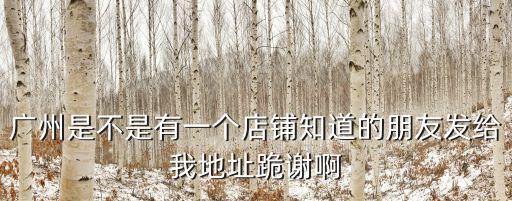 廣州是不是有一個店鋪知道的朋友發給我地址跪謝啊