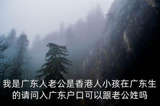 我是廣東人老公是香港人小孩在廣東生的請問入廣東戶口可以跟老公姓嗎