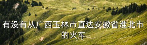 有沒(méi)有從廣西玉林市直達(dá)安徽省淮北市的火車